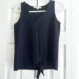 Loft Tank Sweater Size SP Navy Sleeveless Tie Front